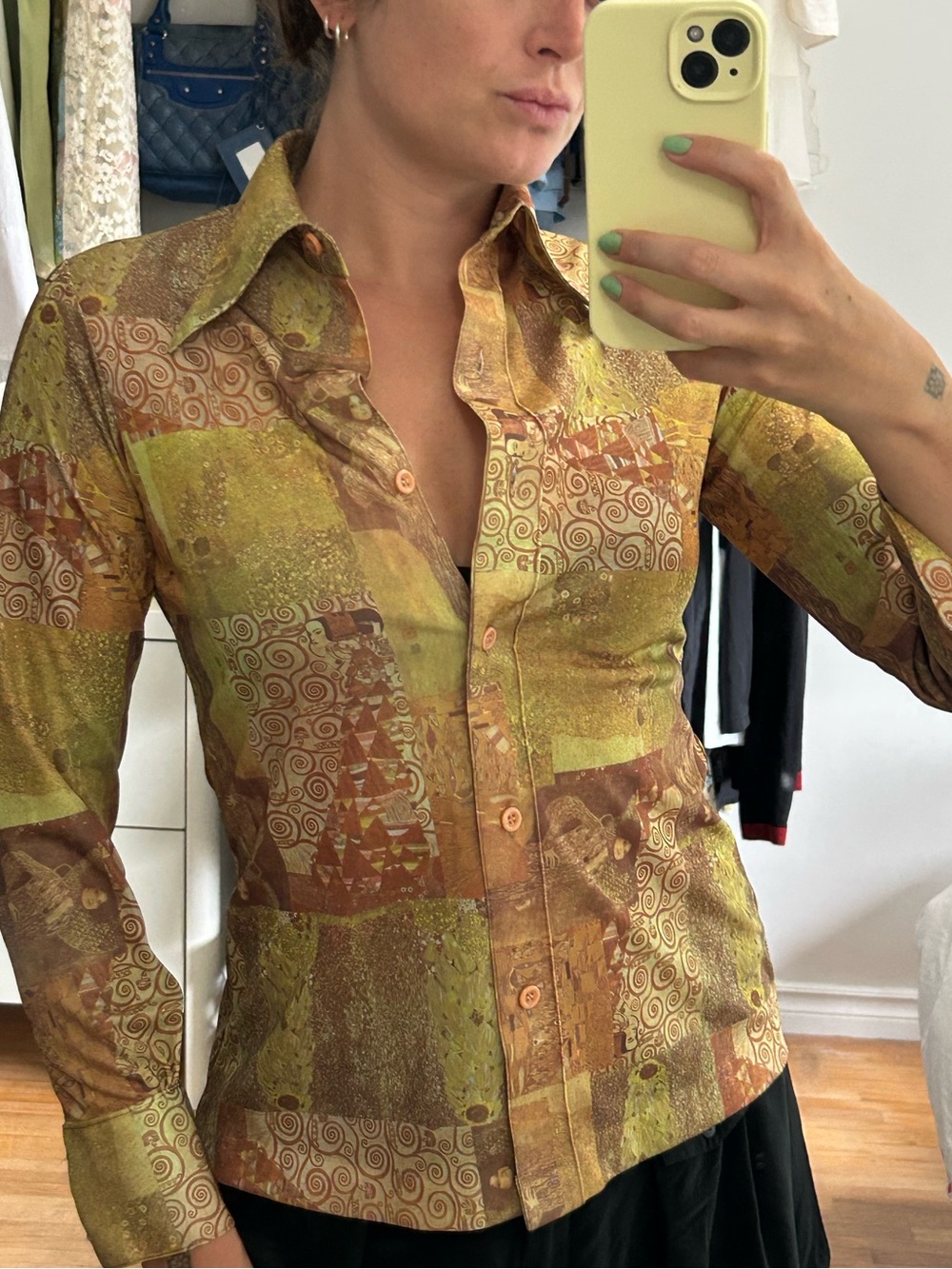 VINTAGE 70s gustav klimt button up